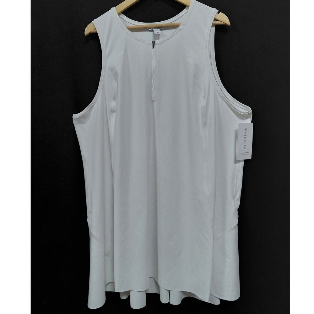 NWT ATHLETA Ace Tennis White Solid Knit Sleeveless Women Size 3X